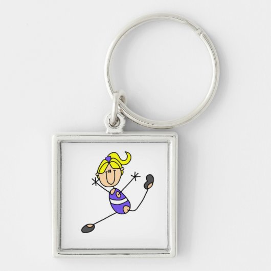 Blond Girl Gymnastics T-shirts en Gifts Sleutelhanger (Voorkant)