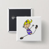 Blond Girl Gymnastics T-shirts en Gifts Vierkante Button 5,1 Cm (Voorkant /achterkant)