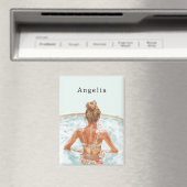 Blond Girl in Pool Magneet (Insitu (Vaatwasser))