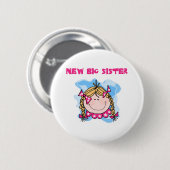 Blond Girl New Big Sister Ronde Button 5,7 Cm (Voorkant /achterkant)
