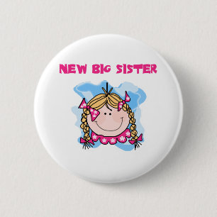 Blond Girl New Big Sister Ronde Button 5,7 Cm