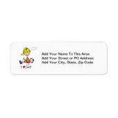 Blond Girl Stick Figuur I Love Soccer Gifts Etiket (Voorkant)