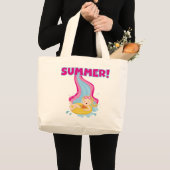 Blond Girl Summer Grote Tote Bag (Voorkant (product))