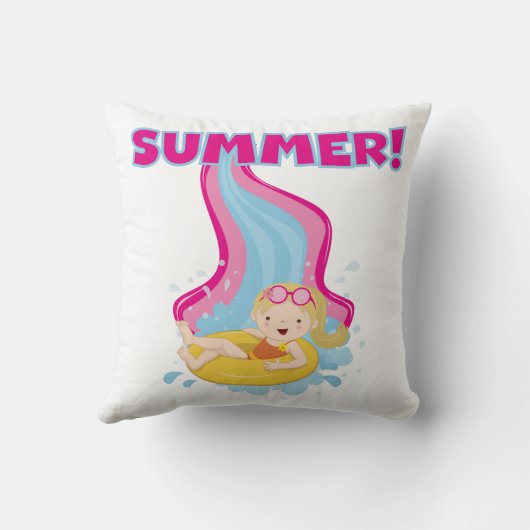 Blond Girl Summer Kussen (Achterkant)