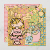 Blond Girl Summer Lemonade Birthday Uitnodiging (Voorkant / Achterkant)