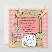 Blond Girl Summer Lemonade Birthday Uitnodiging (Achterkant)