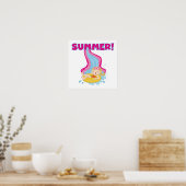 Blond Girl Summer Poster (Keuken)