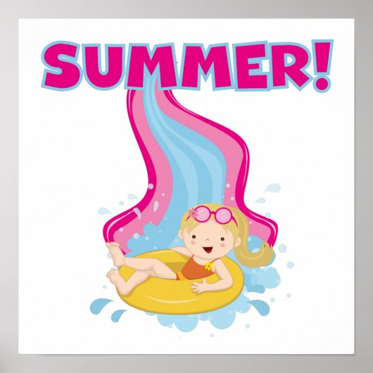 Blond Girl Summer Poster (Voorkant)