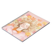 Blond Groen Geel Roze Bladeren Notitieboek (Linkerzijde)