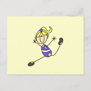 Blond Gymnastiek Meisje Briefkaart