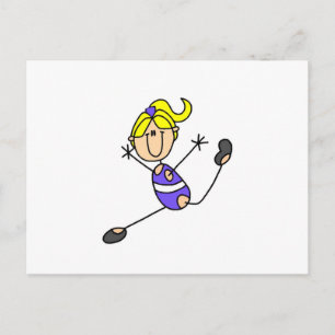 Blond Gymnastiek Meisje Briefkaart