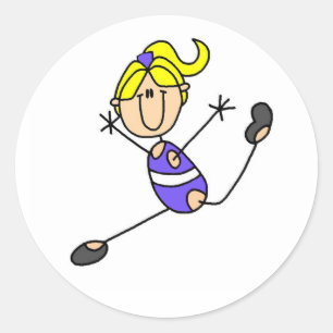 Blond Gymnastiek Meisje Ronde Sticker