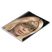 Blond haar Blauw ogen Gouden vlindermasker Notitieboek (Linkerzijde)