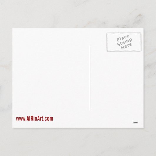 Blond haar, Blue Eyed Beauty Illustratie - Al Rio Feestdagenkaart (Achterkant)