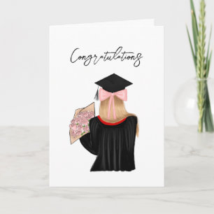 Blond Haar Coquette Afstuderen Gefeliciteerd Kaart