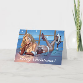 Blond Haar, de Blauwe Eyed Illustratie van de Feestdagen Kaart