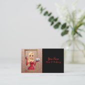 Blond haar Elegante dame en gouden schoonheid Visitekaartje (Staand voorkant)