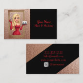 Blond haar Elegante dame en gouden schoonheid Visitekaartje (Voorkant / Achterkant)