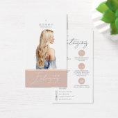 Blond Haar Extensions Care Hang Label Kaart (Bureau)