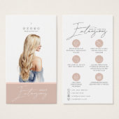 Blond Haar Extensions Care Hang Label Kaart (Voorkant /achterkant)