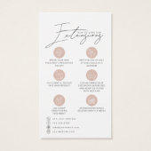 Blond Haar Extensions Care Hang Label Kaart (Achterkant)