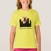 Blond Haar Meisje Super Hero T-shirt (Voorkant)