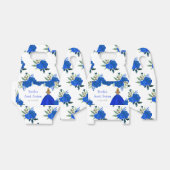 Blond haar Princess Blue Floral Sweet Sixteen Bedankdoosjes (Uitgevouwen)