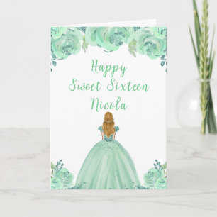 Blond haar Princess Mint Bloemen Zoet Zestien Kaart