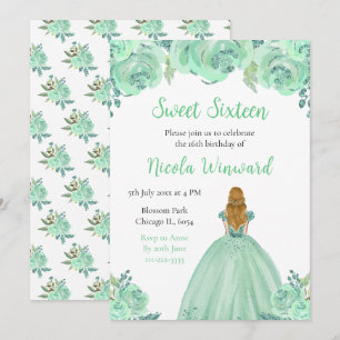 Blond haar Princess Mint Bloemen Zoet Zestien Kaart