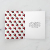 Blond haar Princess Red Floral Sweet Sixteen Kaart (Binnen)