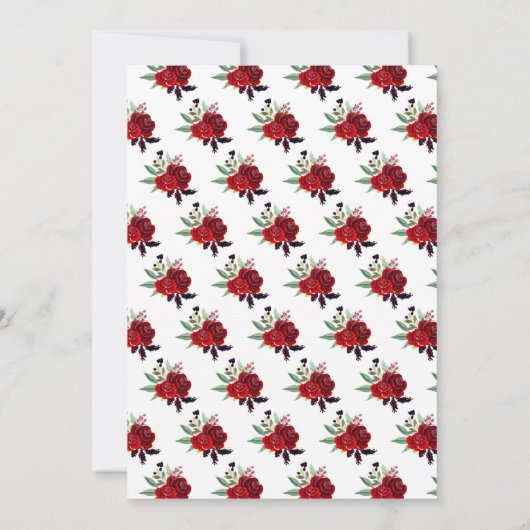 Blond haar Princess Red Floral Sweet Sixteen Kaart (Achterkant)