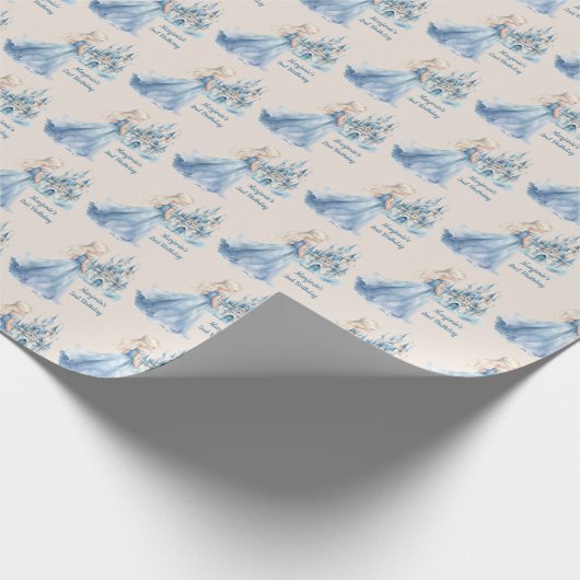 Blond Haar Prinses en Kasteel Cadeaupapier (Hoek)