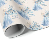 Blond Haar Prinses en Kasteel Cadeaupapier (Rol Hoek)