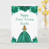 Blond Haar Prinses Groen Bloemen Zoet Zestien Kaart (Gele Bloem)