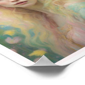 Blond Haar Rozen Spring Pastel Art Deco Vrouw Poster (Hoek)