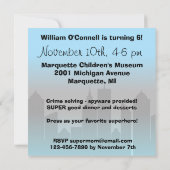 Blond Hair Boy Super Hero Birthday Uitnodiging (Achterkant)