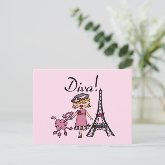 Blond Hair Diva Briefkaart (Staand voorkant)