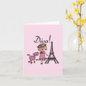 Blond Hair Diva Kaart (Gele Bloem)