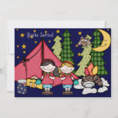 Blond hair Girl Backyard Sleepover 5x7 Uitnodiging (Voorkant)