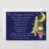 Blond hair Girl Backyard Sleepover 5x7 Uitnodiging (Achterkant)