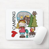 Blond hair Girl I Love Camping Muismat (Met muis)