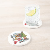 Blond hair Girl I Love Camping Zandsteen Onderzetter (Zijkant)