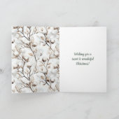 Blond Hair Girl with Deer Christmas Kaart (Binnen)