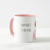 Blond Hair Lady Holding Dog   Mok (Voorkant links)