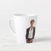 Blond Hair Man Brown Jacket Latte Mok (Linkerhoek)