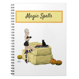 Blond Halloween Heks Pin Up Meisje Spiraal Notitie Notitieboek
