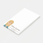 Blond Harig Meisje Met Make-up Aangepaste Visagist Post-it® Notes (Schuin)