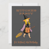Blond Heks Halloween Verjaardagsfeest Kaart (Voorkant)