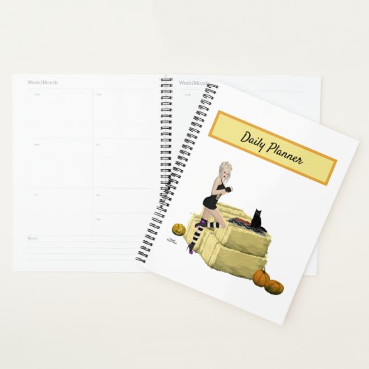 Blond Heks Pin Up Meisje Dagelijkse Planner (Display)