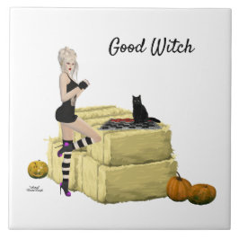 Blond Heks Pin Up Meisje Keramische Tegel Tegeltje